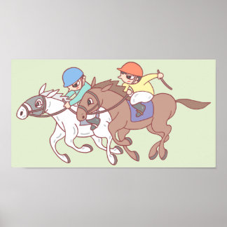 Poster Corrida de cavalos.