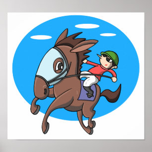 Poster Corrida de cavalos.