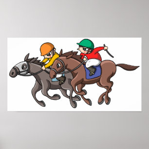 Poster Corrida de cavalos.