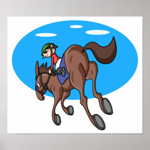 Poster Corrida de cavalos.