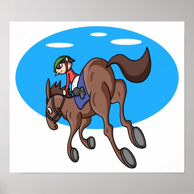 Poster Corrida de cavalos. (Frente)