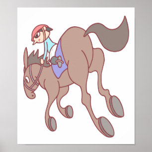 Poster Corrida de cavalos.