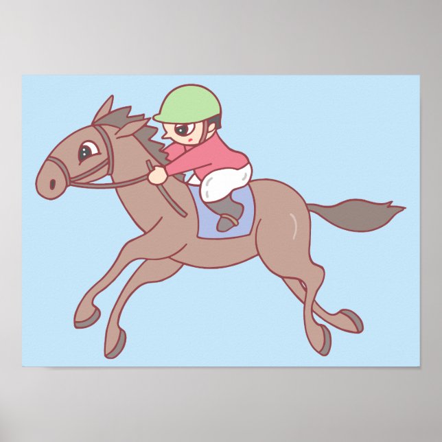 Poster Corrida de cavalos. (Frente)