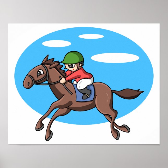 Poster Corrida de cavalos. (Frente)