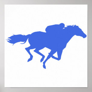 Póster Corrida de cavalos dos azuis marinhos