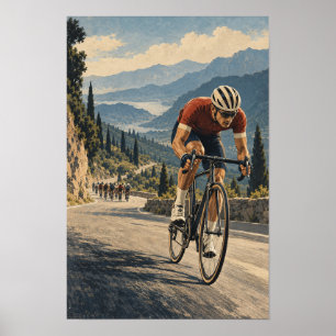 Poster Corrida de Ciclismo na Estrada da Montanha Paisage