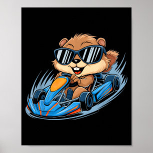 Poster Corrida de Kart de Toupeira Dia Feliz da Toupeira