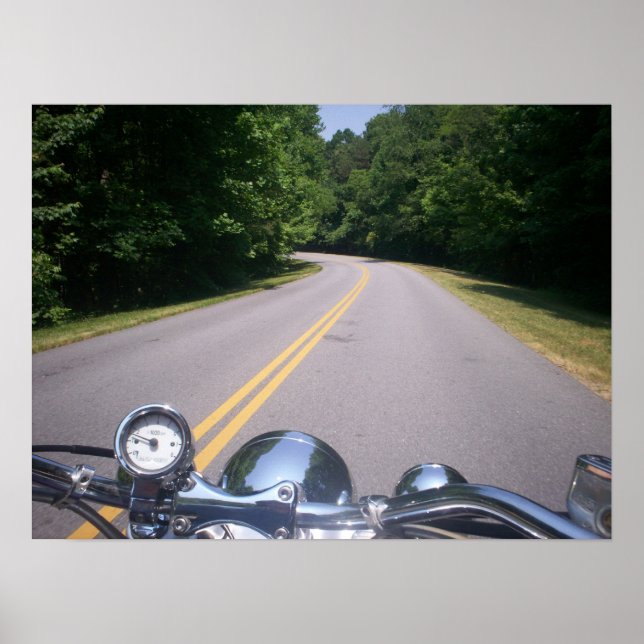 Poster Corrida de Motocicleta Azul 3 (Frente)