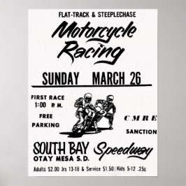 Poster Corrida de motocicleta em South Bay Speedway Otay