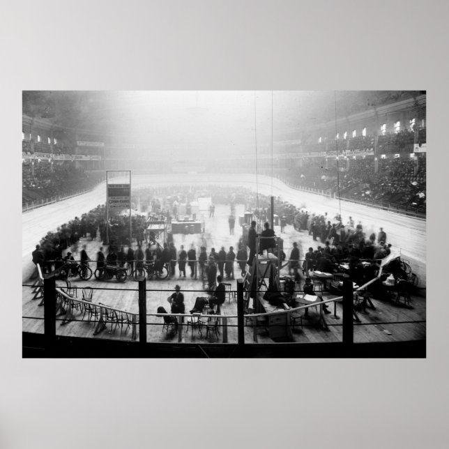 Póster Corrida de Motocicletas, início dos anos 1900 (Frente)