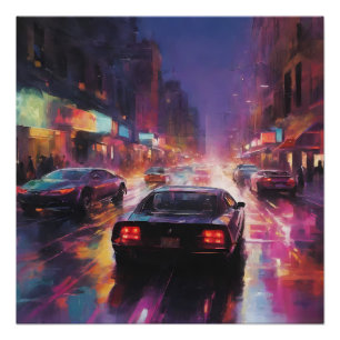 Póster Corrida dinâmica de paisagem urbana