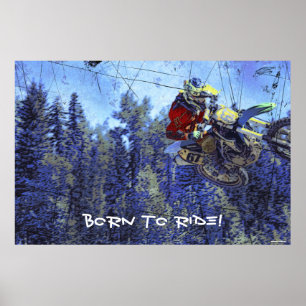 Poster Corrida do Campeonato Motocross Dirt-Bike