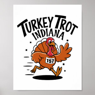 Poster Corrida do Dia de Ação de Graças Turkey Trot India