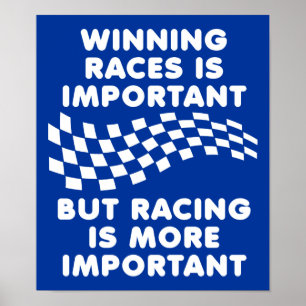 Poster Corrida É Mais Importante Sinal de Motocross de Bi