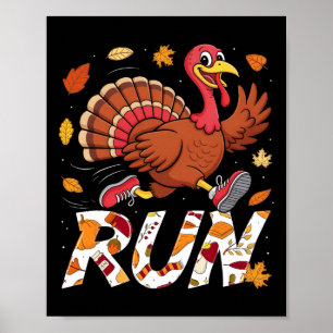 Poster Corrida Engraçada de 5km no Dia de Ação de Graças