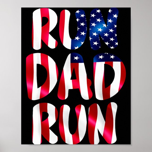Poster Corrida engraçada papai corre amante de maratona h (Frente)