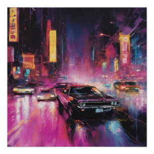 Póster Corrida noturna em Vibrant City