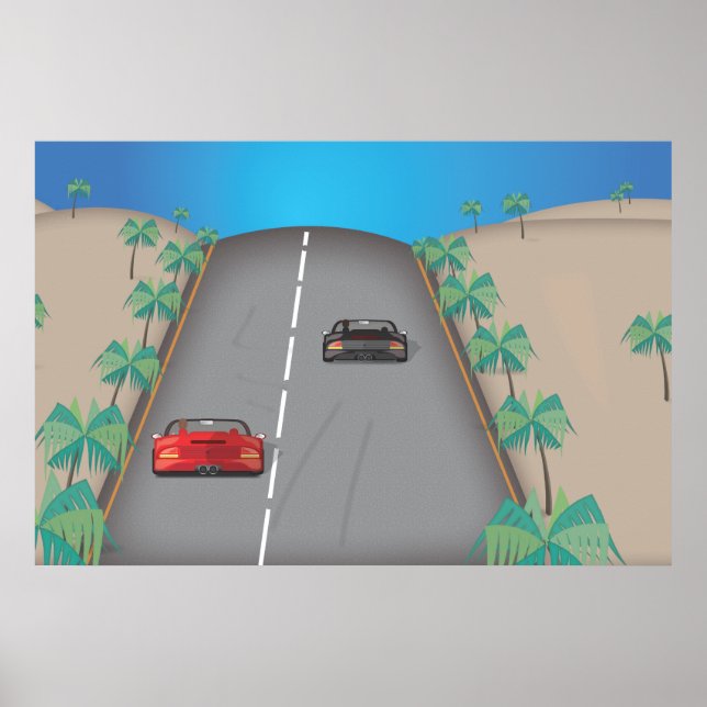 Póster Corrida Retro Arcade dos Anos 80 (Frente)