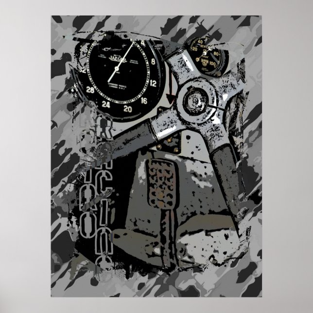 Póster Corrida Retroativa - cinza (Frente)