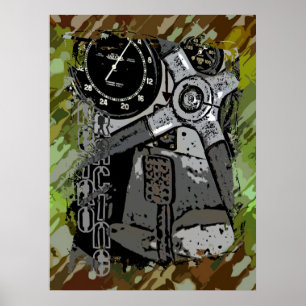 Póster Corrida Retroativa - Splatter verde