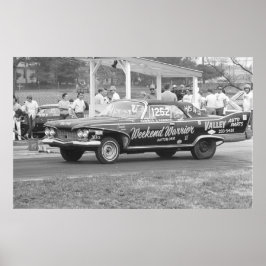Poster Corrida Vintage Drag - 1960 Plymouth Fury