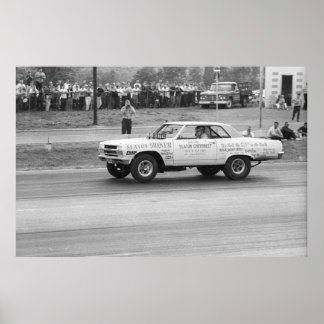Poster Corrida Vintage Drag - Slaton Shaker Chevelle A/FX