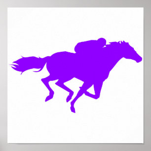 Póster Corrida Violeta De Cavalo Roxo