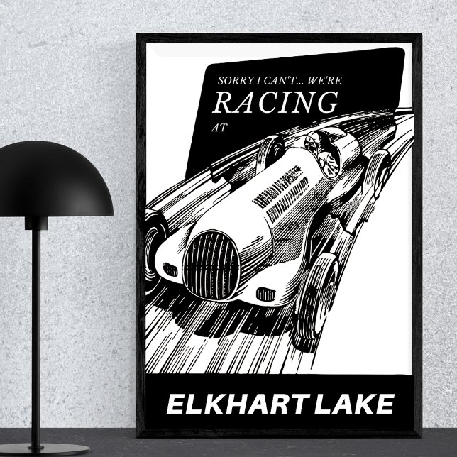 Poster Corridas de automóveis no Lago Elkhart Wisconsin R (Criador carregado)