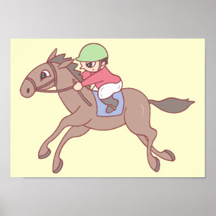 Poster Corridas de cavalos.