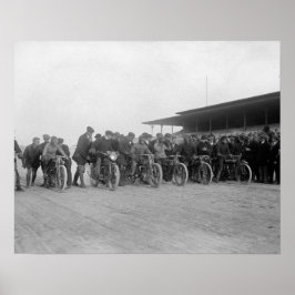 Póster Corridas de Motocicletas, 1915. Foto Antiga