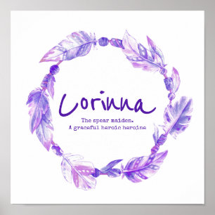 Poster Corrinna feather miçanga wreath name que significa