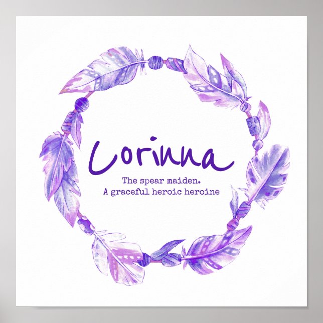 Poster Corrinna feather miçanga wreath name que significa (Frente)