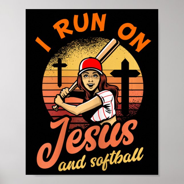 Poster Corro Em Jesus E Presente De Jogador Cristão Softb (Frente)