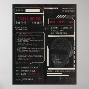 Poster Corrompido - Design de Streetwear Techno-Brutalist