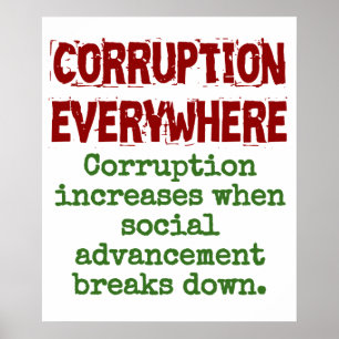 Poster Corrupção Aumenta Quando O Progresso Social - Cor
