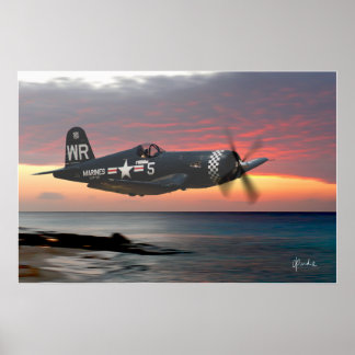 Poster "Corsair ao pôr do sol"