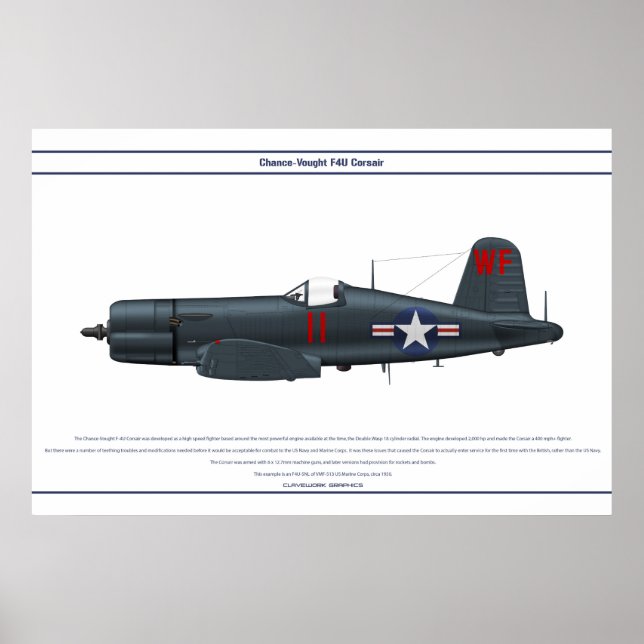 Poster Corsair USA VMF-513 (Frente)