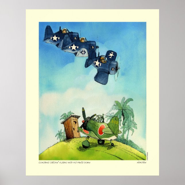 Póster Corsairs Pegando Um Zero Com As Calças Para Baixo (Frente)