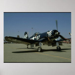 Póster Corsário de Vought F4U, planos direitos de