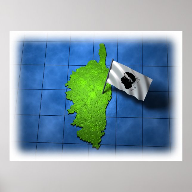 Póster Córsega com pavilhão próprio (Frente)