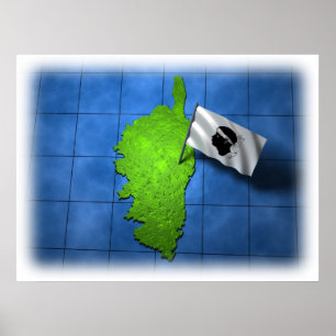 Póster Córsega com sua própria bandeira