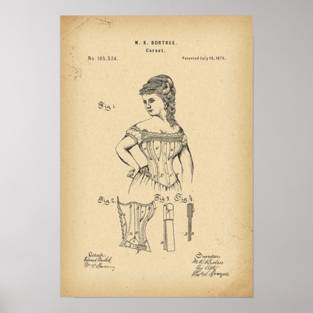 Póster Corset de patentes 1875 (Frente)