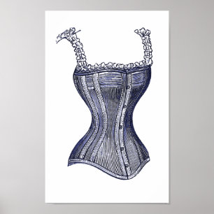 Poster Corset vitoriano ou Bustier, Imagem de Vintage Exc