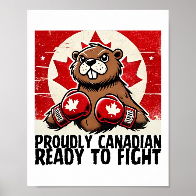 Poster Corta o Canadá Contra Tarifas Canadianas Beaver B (Frente)