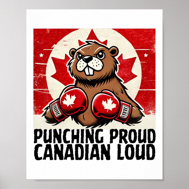 Poster Corta o Canadá Contra Tarifas Canadianas Beaver B (Frente)