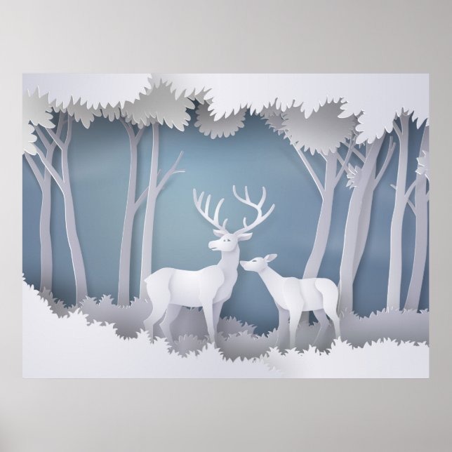 Poster Cortado de Papelada na Floresta (Frente)