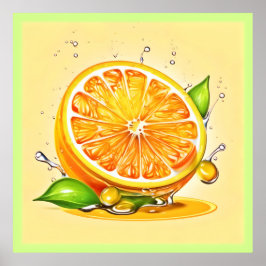 Poster Corte de Fatia Laranja