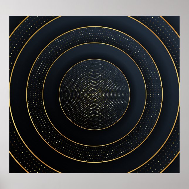 Poster Corte De Papel De Luxo: Gradiente De Ouro. (Frente)