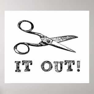 Póster Corte-o Scissors para fora