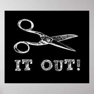 Poster Corte-o Scissors para fora